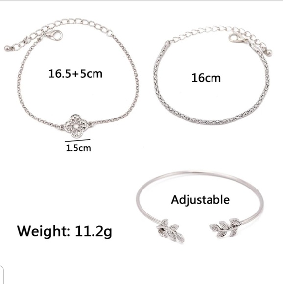 3 Pcs/set Retro Bracelets Silver - Picture 3 of 6